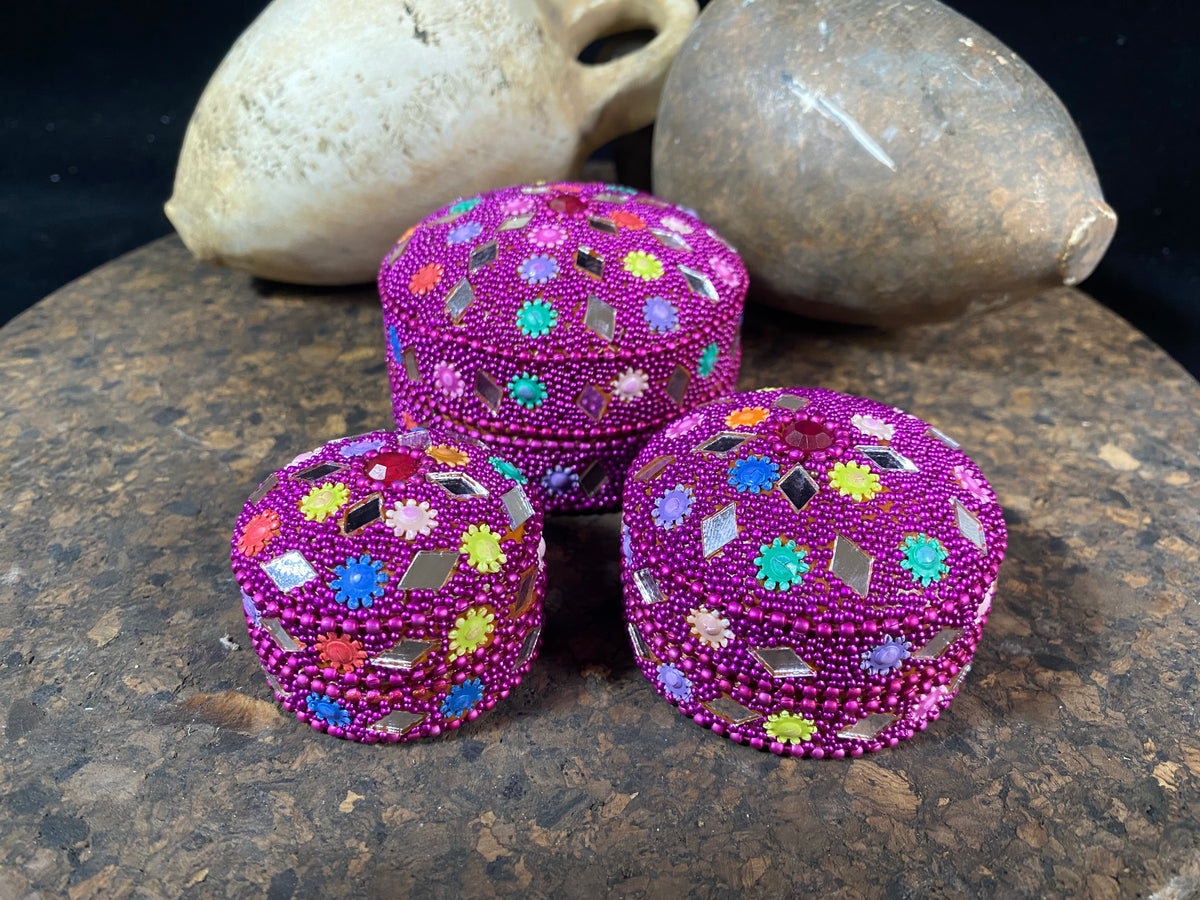 Glitter Trinket Box - Set of Three