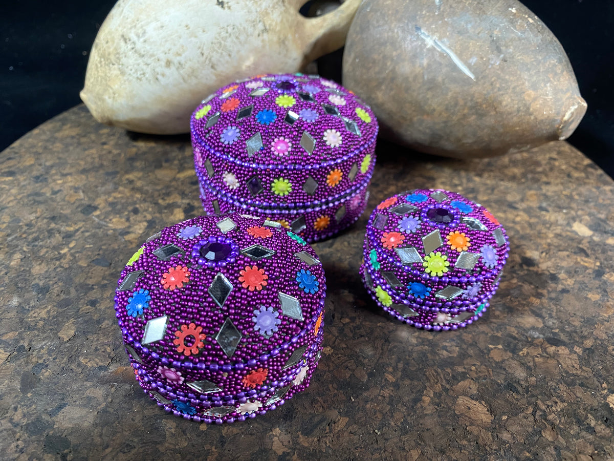 Glitter Trinket Box - Set of Three