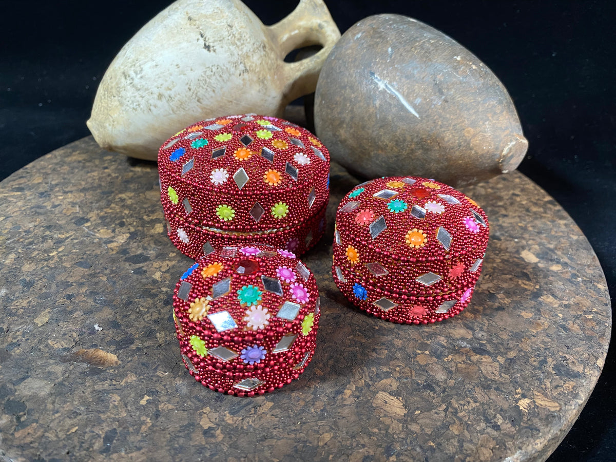 Glitter Trinket Box - Set of Three