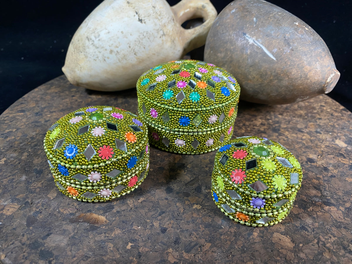 Glitter Trinket Box - Set of Three
