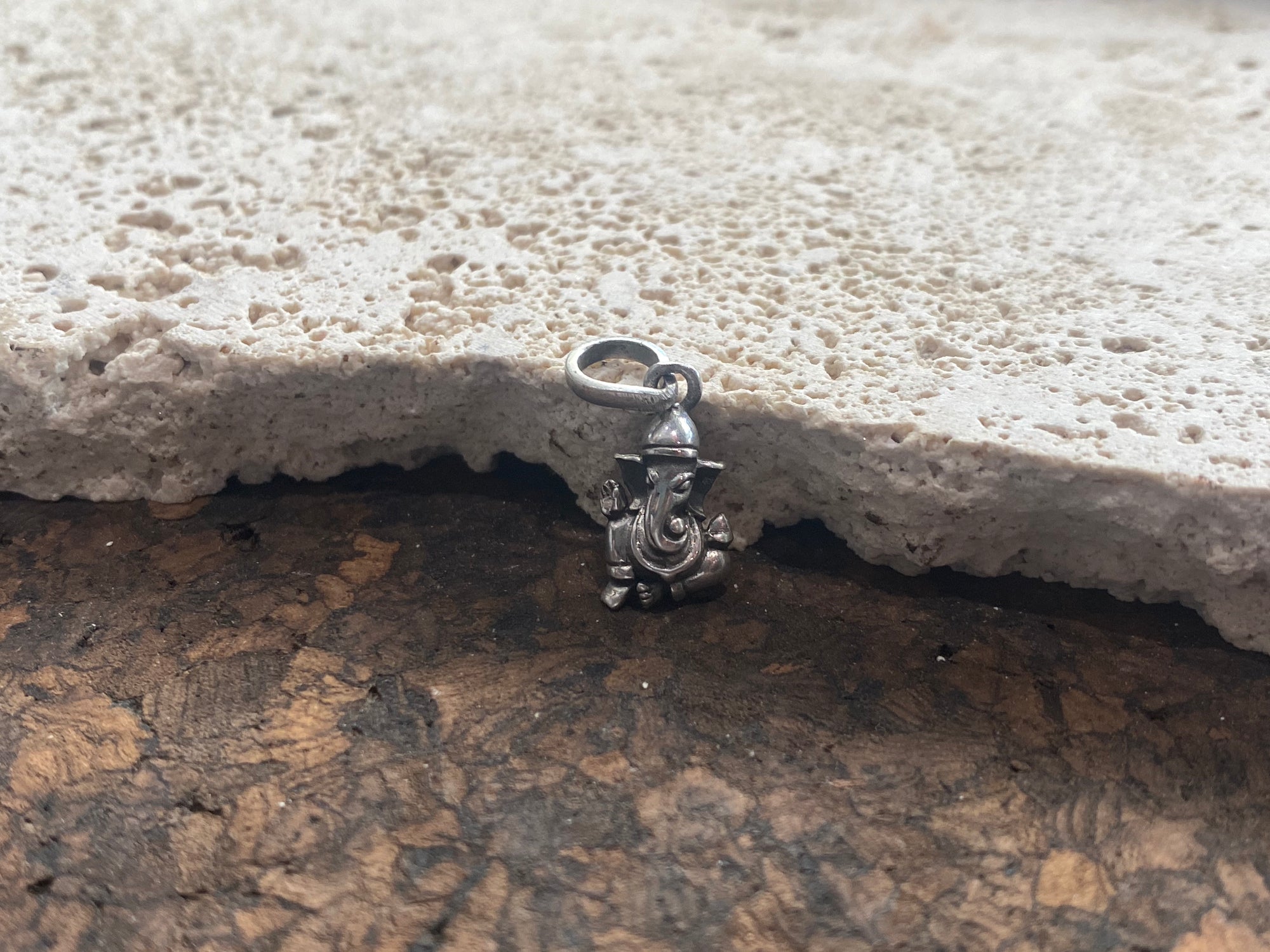Our smallest sterling silver ganesh pendant, 2 cm in height