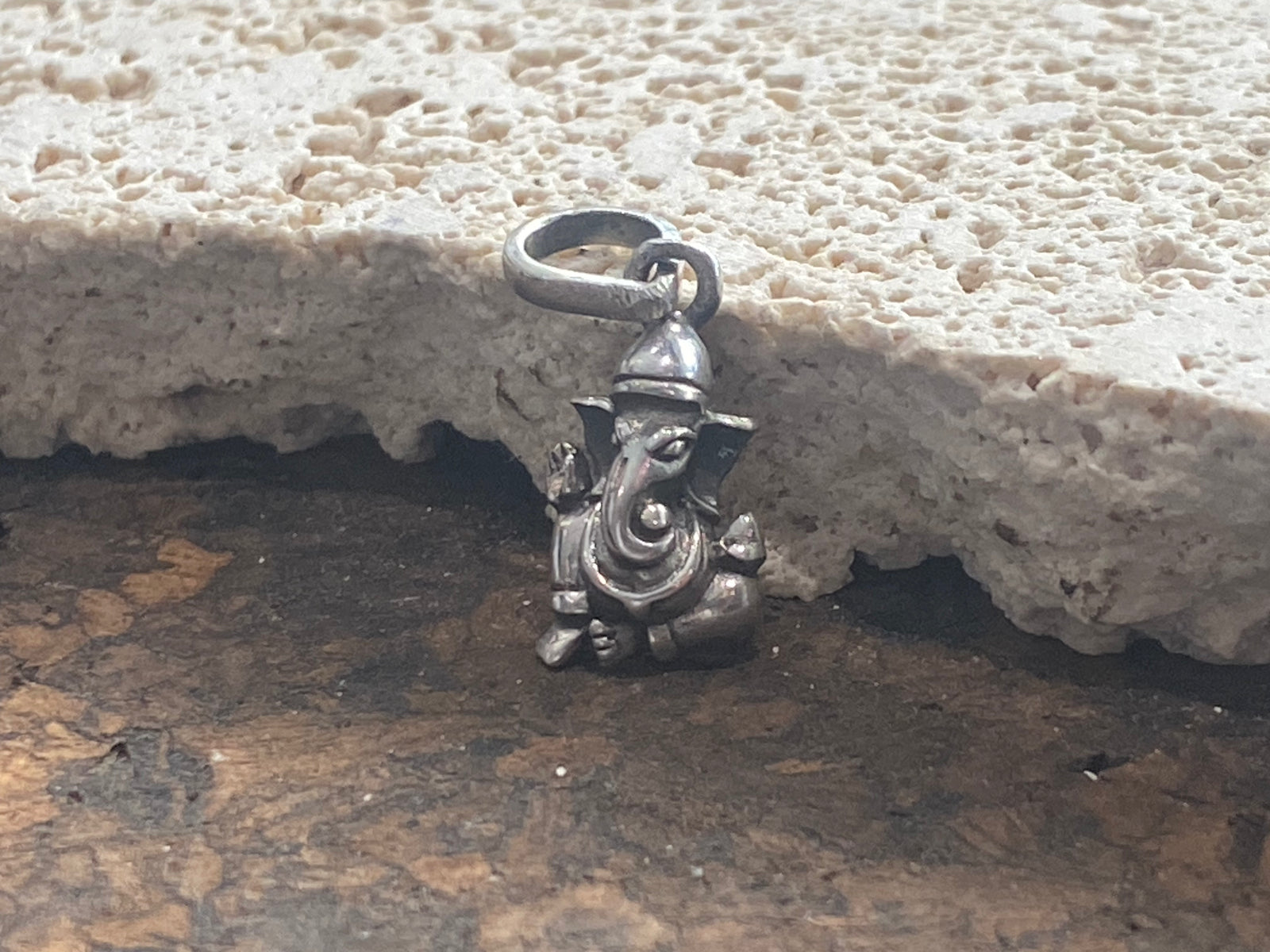 Our smallest sterling silver ganesh pendant, 2 cm in height