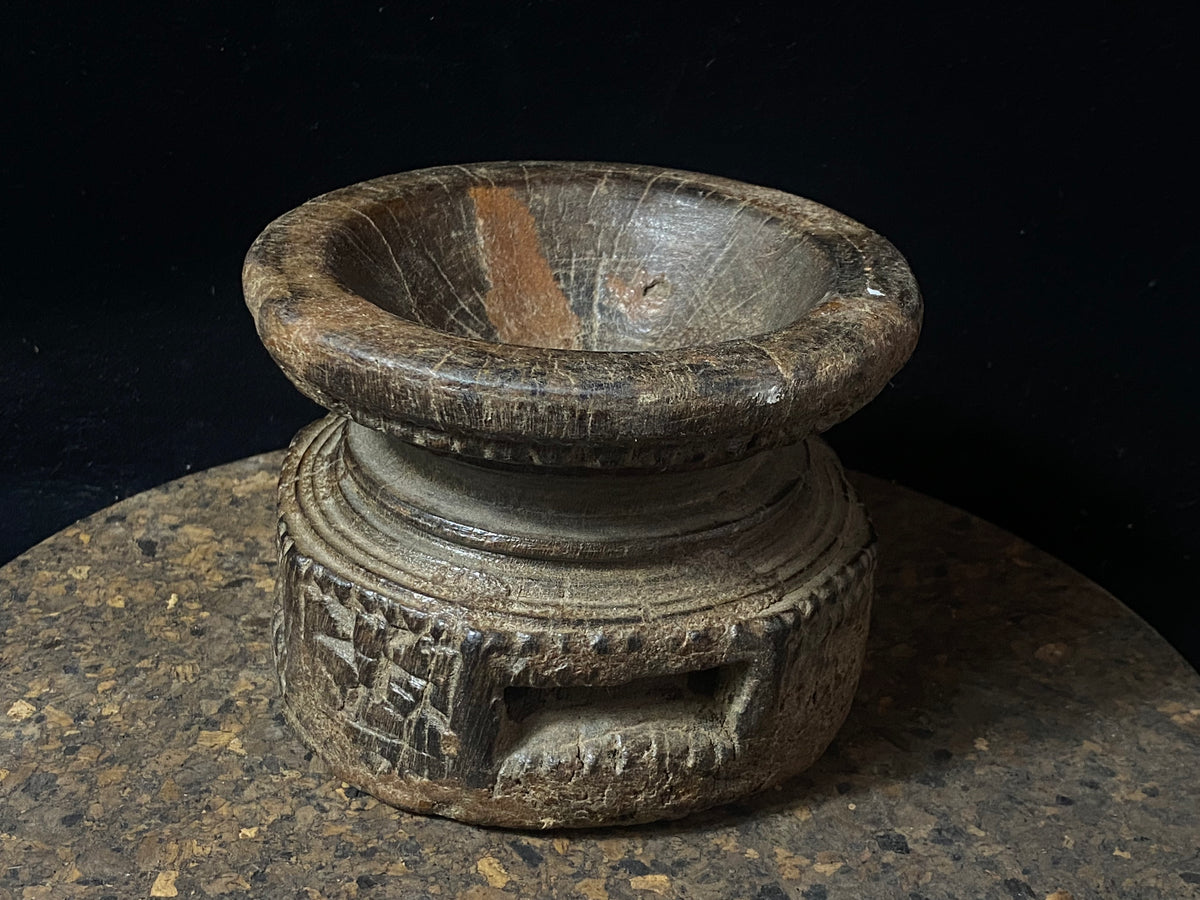 Antique Carved Wood Seeders As Candlesticks