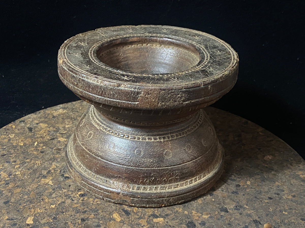 Antique Carved Wood Seeders As Candlesticks