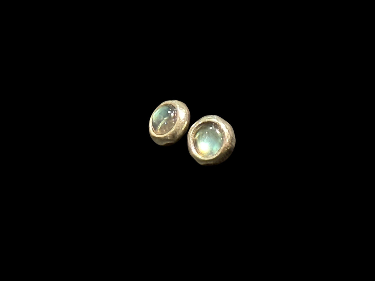 Large Rainbow Moonstone Or Labradorite Stud Earrings