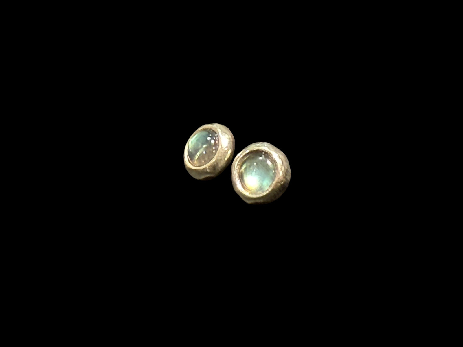 Large Rainbow Moonstone Or Labradorite Stud Earrings