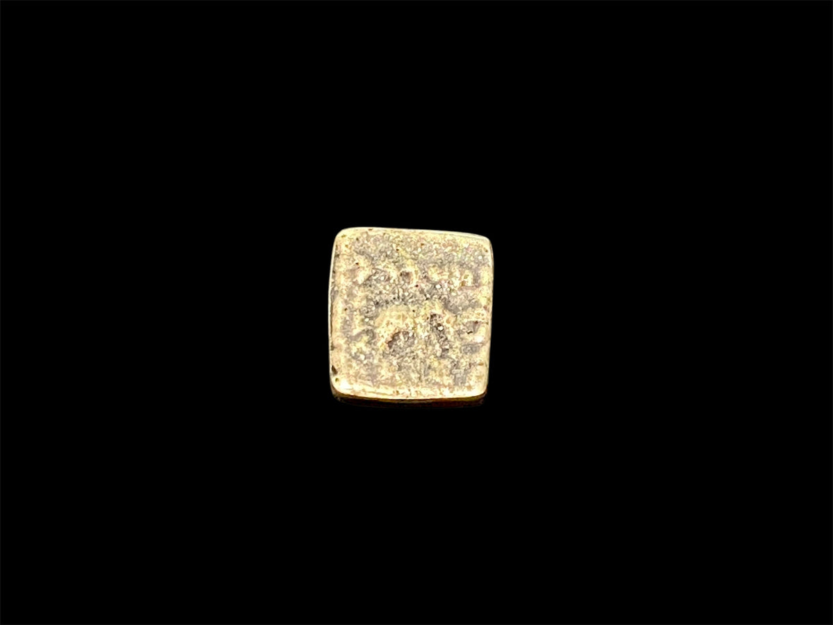 Indian square quadruple coin of Lysias Anikeitos, 130-125 BCE, AE (bronze), Herakles, holding club, Greek legend, Elephant, Kharoshthi legend. 20x18 mm, 7.26g
