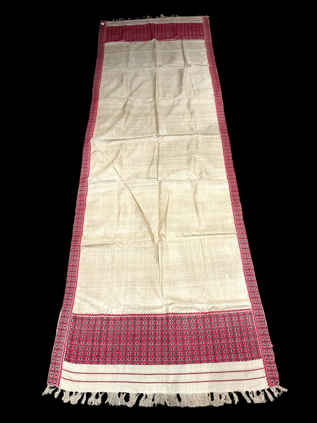 Muga Silk Tribal Shawl - Simple Border Pattern