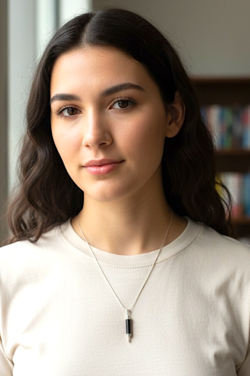 Black Onyx & Silver Pendant