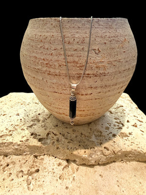 Black Onyx & Silver Pendant