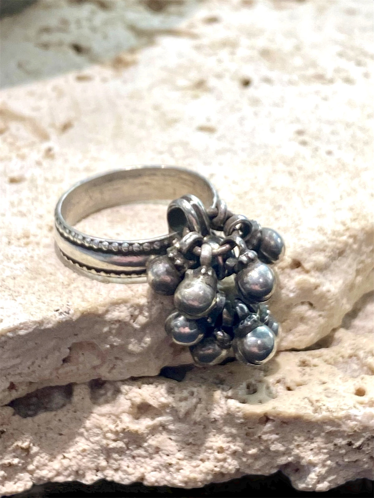 Vintage silver tribal ring, Rabari people India, Sindh region. High grade silver, early to mid 20th century. 18.5 mm inside diameter, US size 8.25, No 19