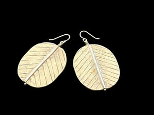 Big, beautiful and bold statement silver leaf earrings. High grade silver (95%) and sterling silver hooks. Length 5.4 cm, width 3.3 cm