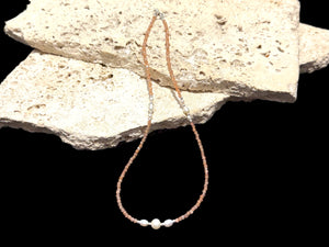 Sunstone and Pearl Choker