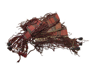 Intricately woven tent band. Afghanistan, early 20th century. Excellent condition, with elaborate fringing on both sides and richly interwoven end tassels. Length 5 metres