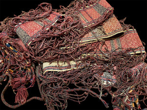 Intricately woven tent band. Afghanistan, early 20th century. Excellent condition, with elaborate fringing on both sides and richly interwoven end tassels. Length 5 metres