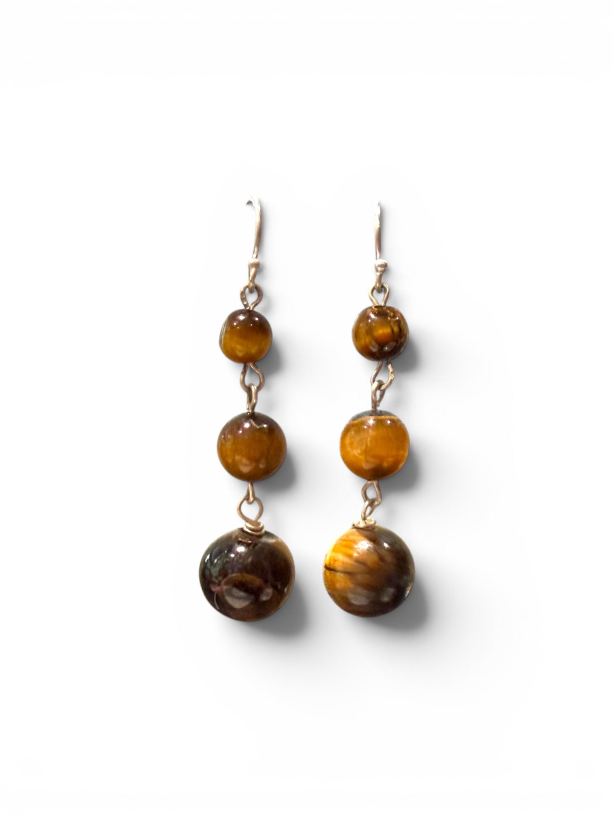 Tiger's Eye Three Drop Earring