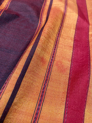 Rare classic example of a balanced tabby-weave silk shawl from Turkmenistan. Silk, terminating in fringed ends. This shawl is new, but was collected by my father in the 1990's and to our knowledge is an heirloom piece, woven in the early 20th century. In superb condition. 373 x 82 cm, not including fringes.