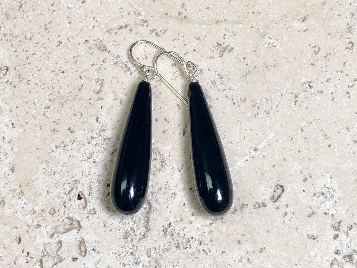 Black Agate Drop Earrings