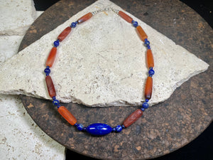 Carnelian and Lapis Lazuli Necklace