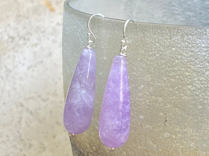 Lilac Amethyst Long Drop Earrings