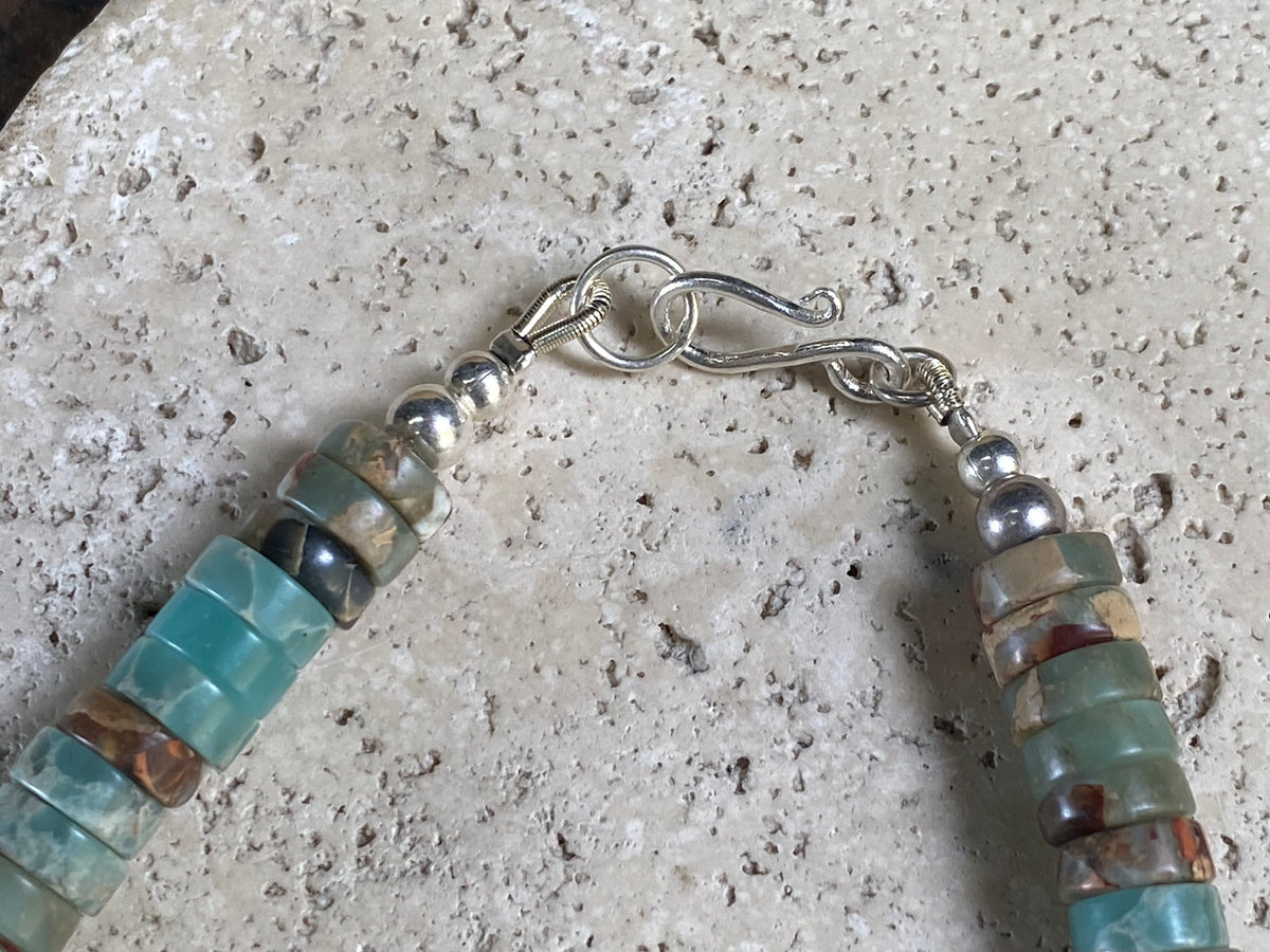 Amazonite And Antique Silver Necklace