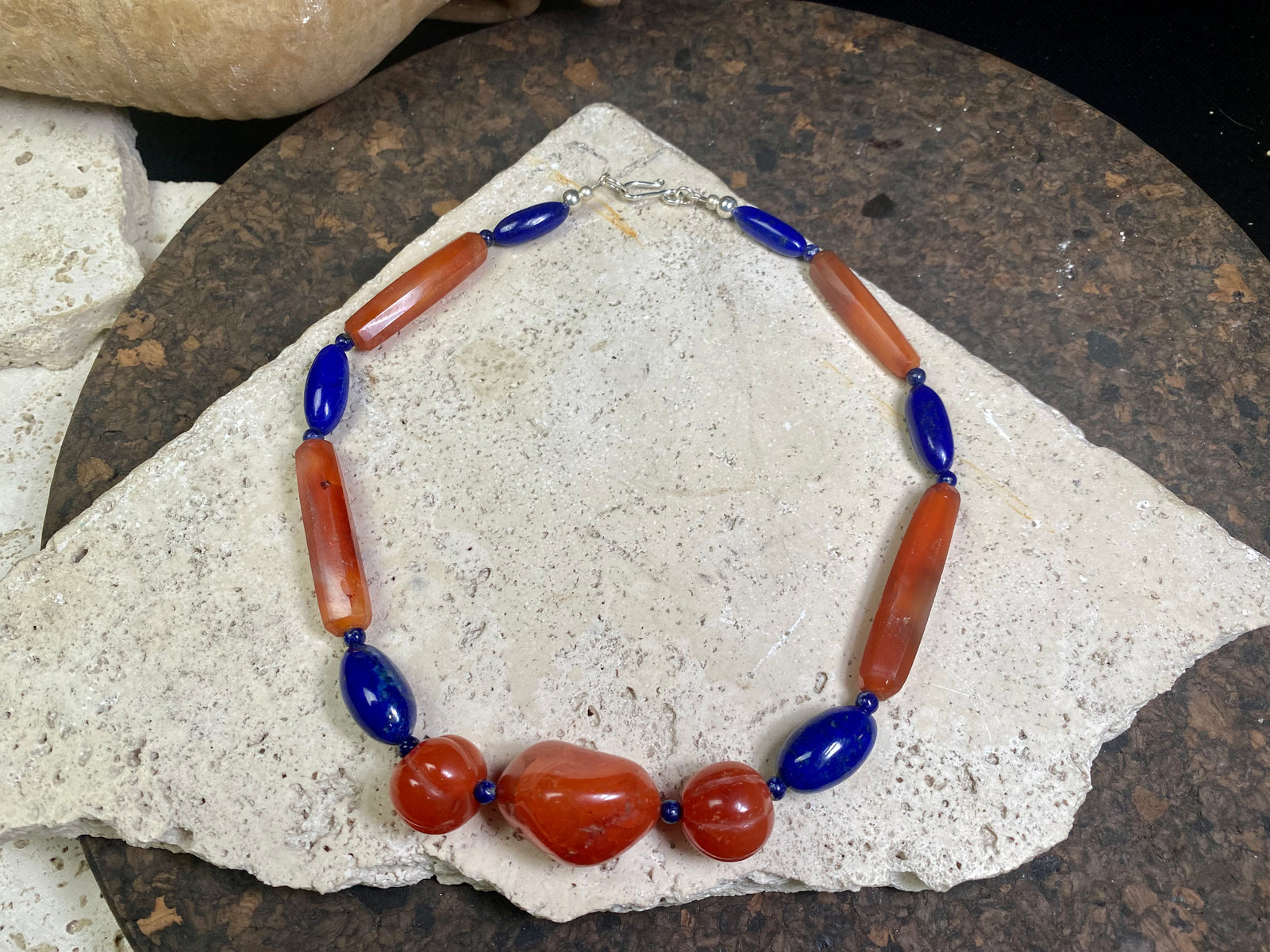 Carnelian and Lapis Lazuli Choker