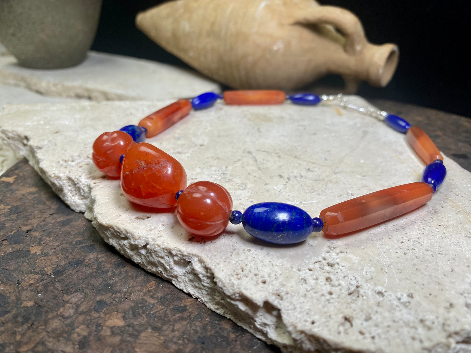 Carnelian and Lapis Lazuli Choker