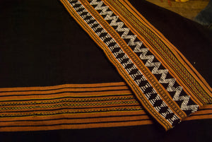 Vietnamese tribal cloth or tribal clothing for women, a rare beaded vintage tube skirt from the Co Tu people of central Vietnam also called Kotu people. Hand loomed on a foot braced back strap loom. Measurements: 62 cm length x 140 cm total width doubled and sewn into a tube 70 cm wide.