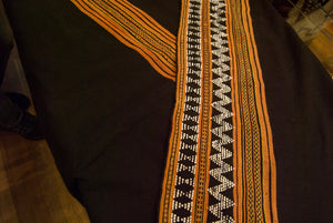 Vietnamese tribal cloth or tribal clothing for women, a rare beaded vintage tube skirt from the Co Tu people of central Vietnam also called Kotu people. Hand loomed on a foot braced back strap loom. Measurements: 62 cm length x 140 cm total width doubled and sewn into a tube 70 cm wide.