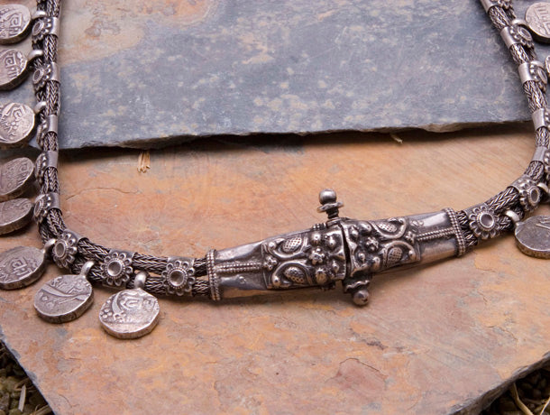 Silver Belt  - Vintage Indian Tribal Silver