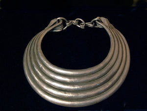 Hmong Solid Silver Antique Five Ring Torc