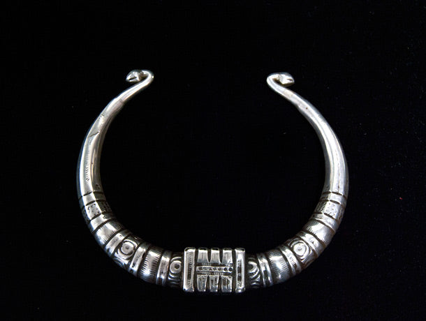 Antique Silver Tribal Torc Necklace