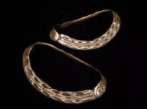 Antique Tribal Silver Anklet Pair