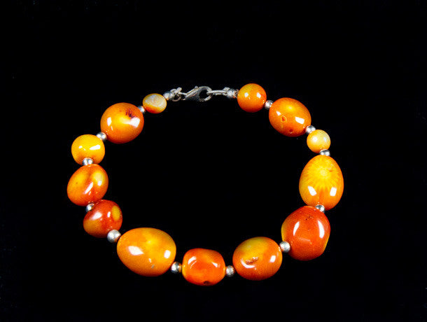 Coral Silver Bracelet