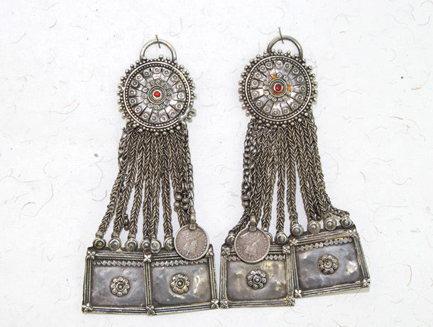 Indian Tribal Silver Women's Ear Ornaments