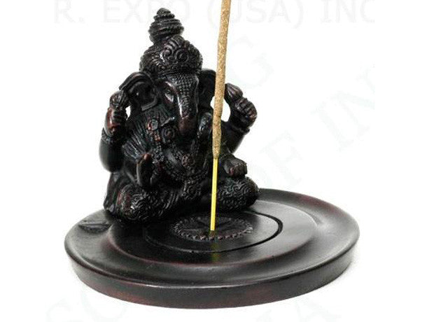 Ganesh Incense holder made from cast resin and suitable for incense cones or stick incense
