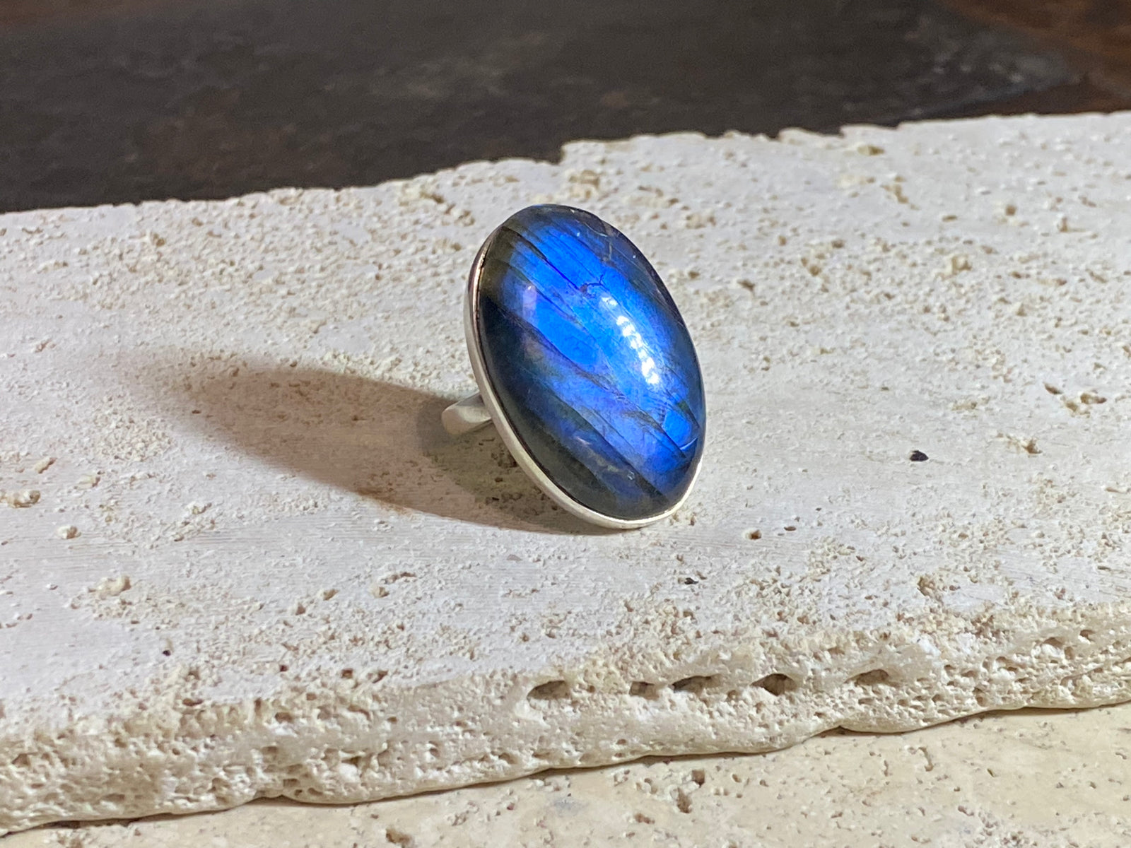 Oval Labradorite Ring