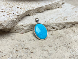 Persian turquoise and sterling silver pendant