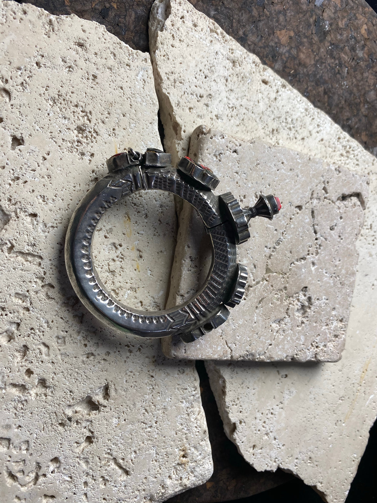 Antique Afghan Tribal Silver Bracelet