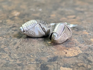 Karen Hill Tribe Silver Earrings - Palm Leaf
