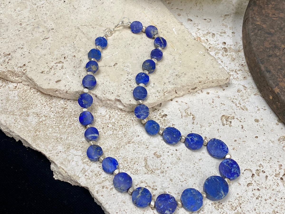 Lapis Lazuli Disk Necklace