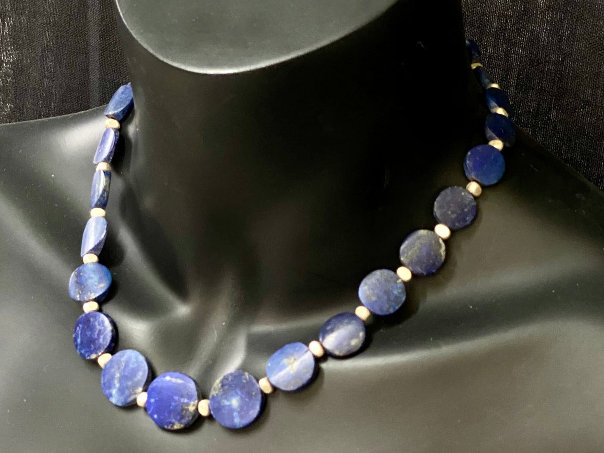 Lapis Lazuli Disk Necklace