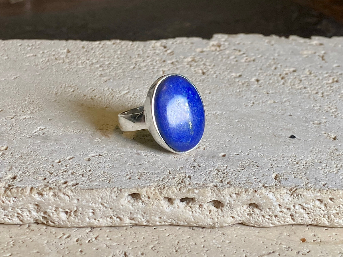 Lapis lazuli sterling silver 2025 ring