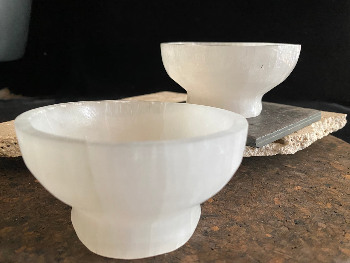 Selenite crystal handcarved bowls. Perfect for home decor or for holding your crystal collection