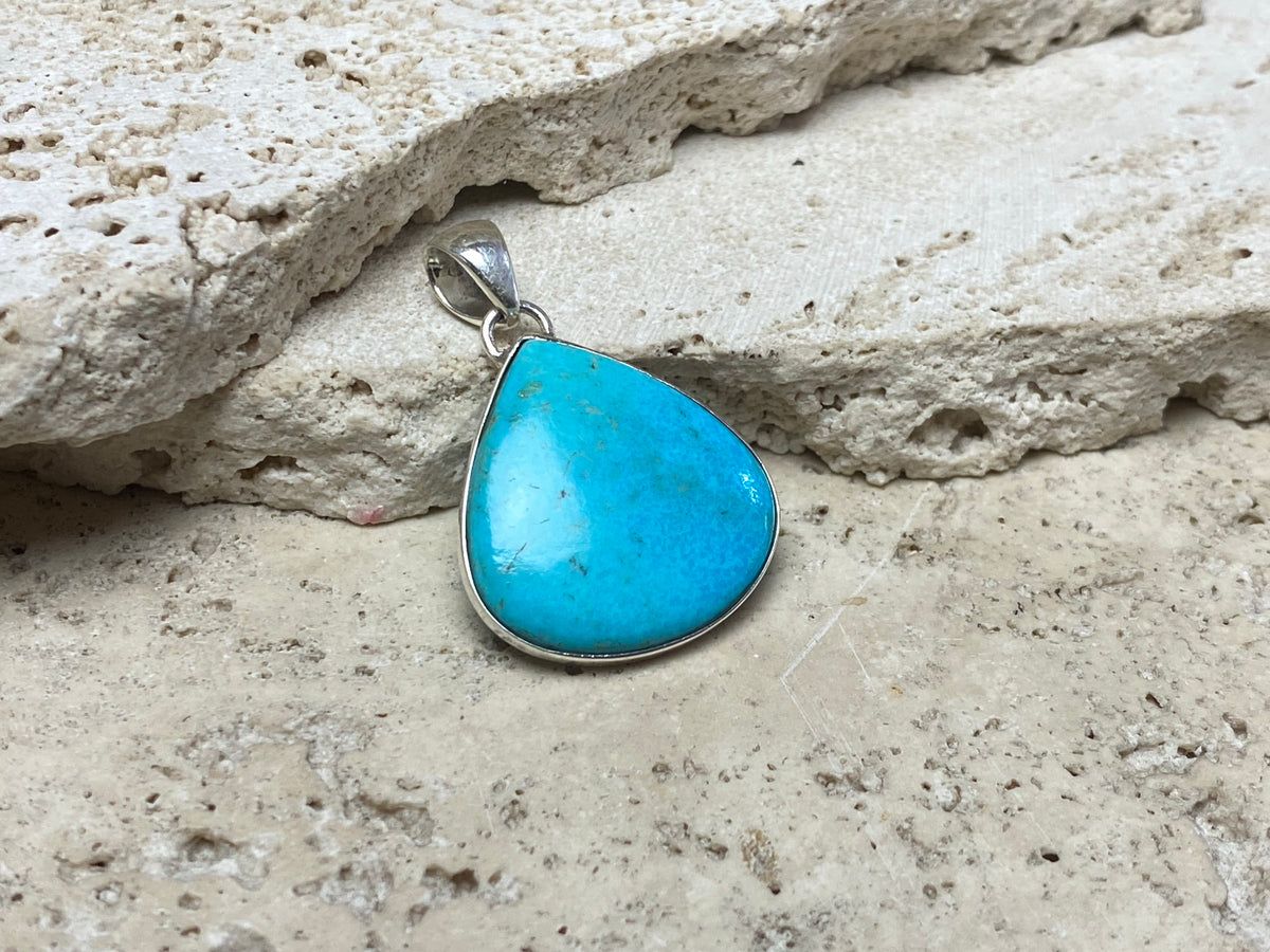 Persian turquoise and sterling silver pendant