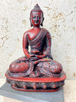 Hand Cast resin meditation buddha statue - medium size