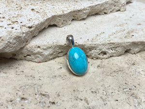 Persian turquoise and sterling silver pendant