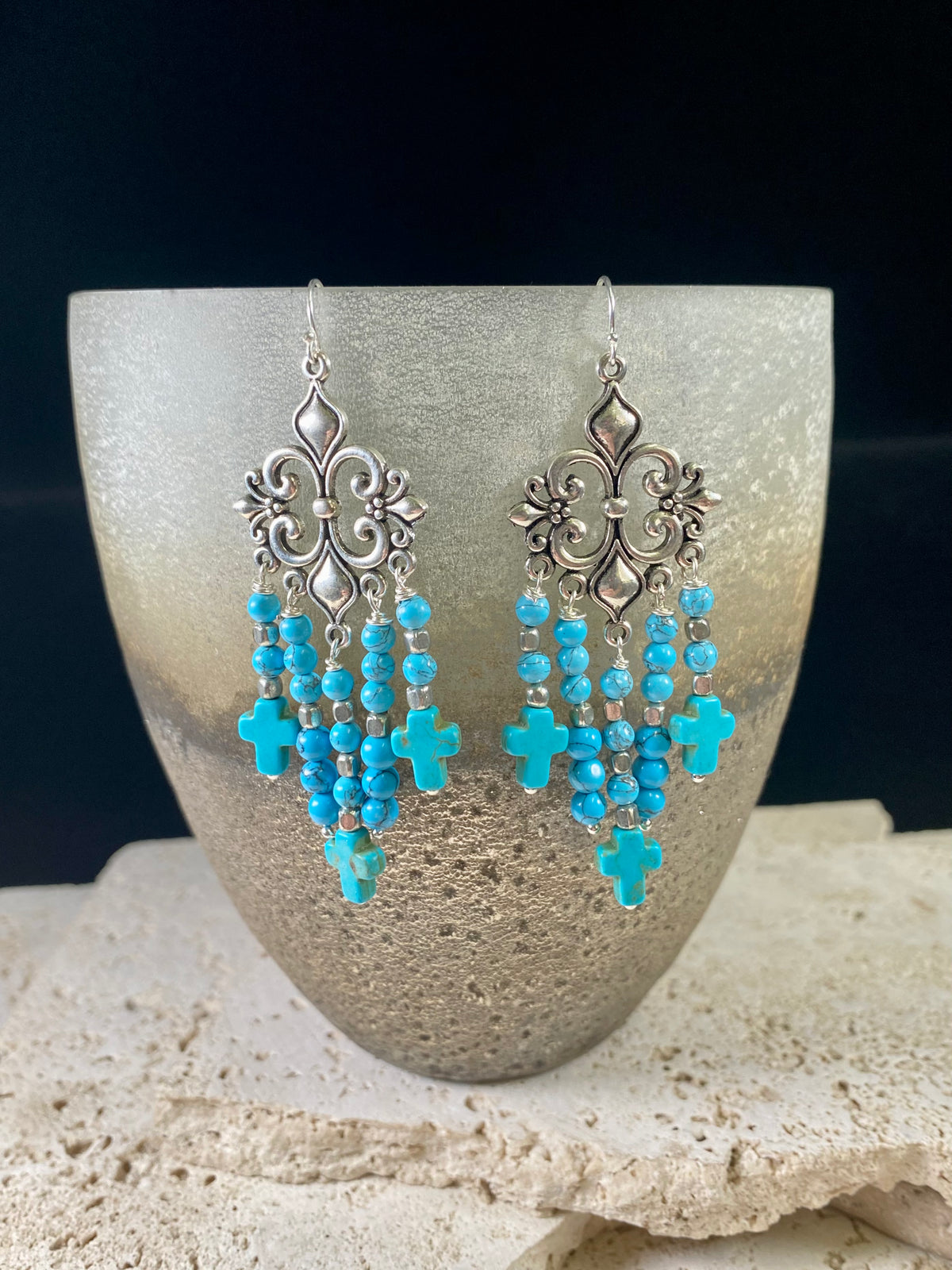 Blue deals silver earrings