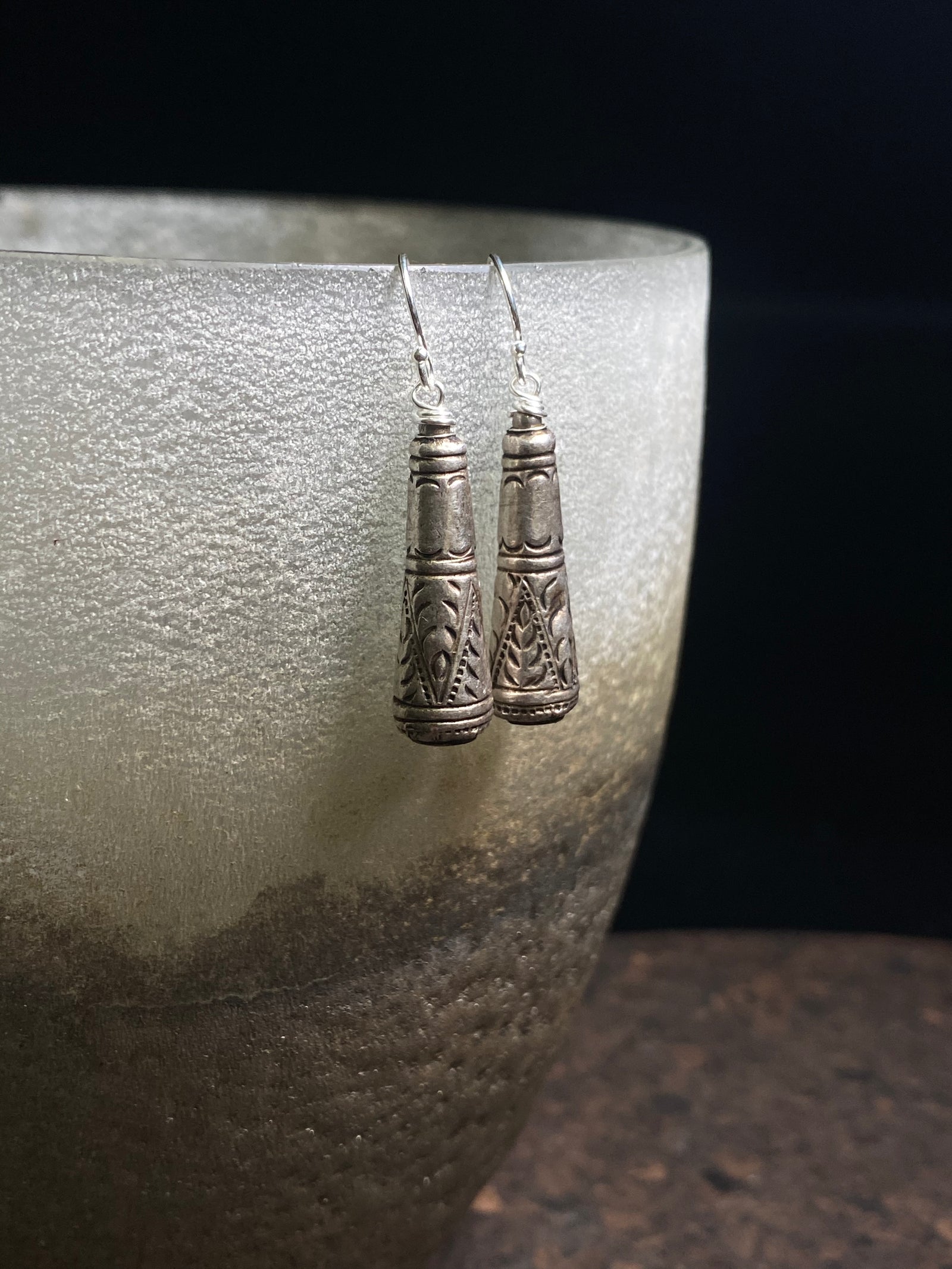 Tribal Silver Dangle Earrings
