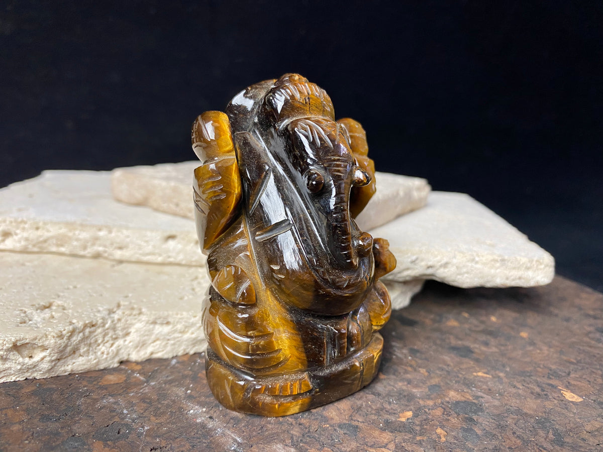 Tigers Eye Ganesh Statue